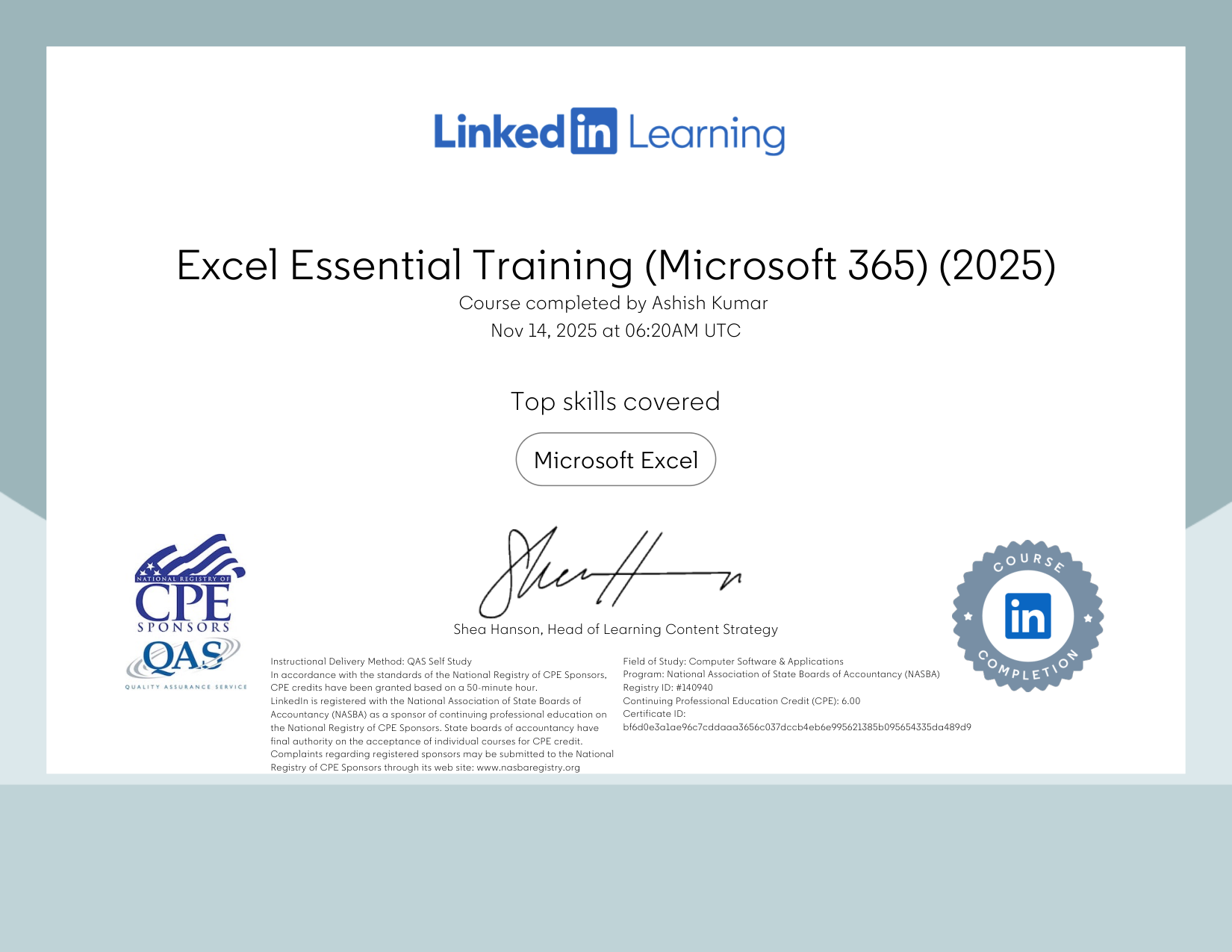 Excel Essential Training (Microsoft 365) (2025) - NASBA Edition